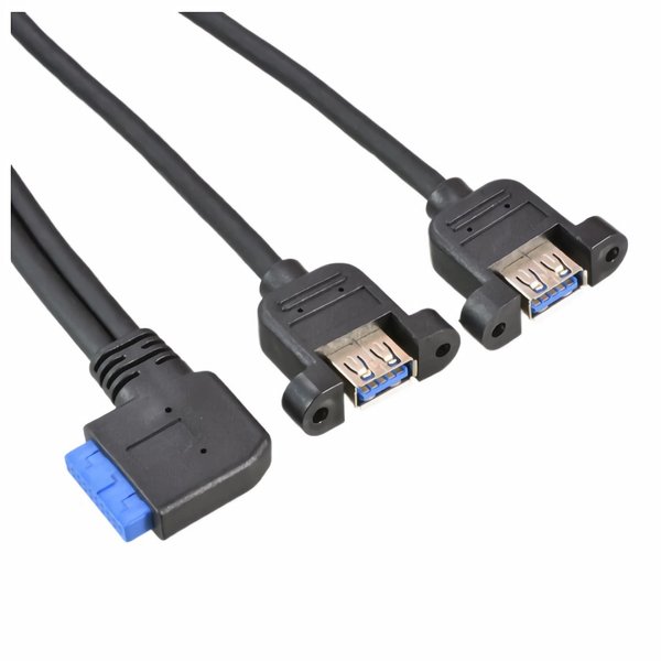 J04 USB 3.0 Verlängerungskabel intern 19polig Pfostenbuchse 19 Polig 2x USB 3.0