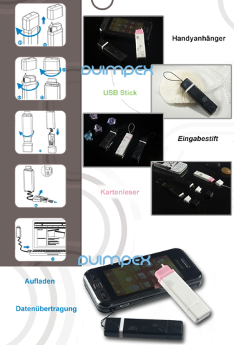 Handyanhänger Lade/Datenkabel Kartenleser micro 5-PIN