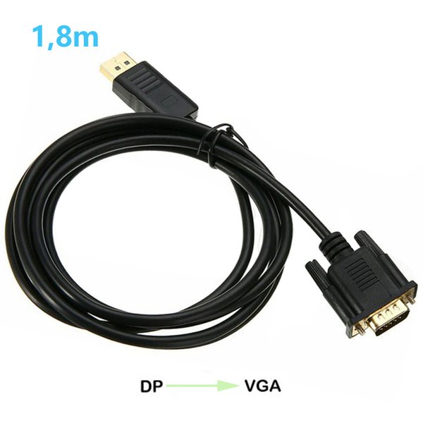 H17 Kabel Adapter DP Displayport auf VGA Stecker Laptop PC Monitor 1080p 180cm