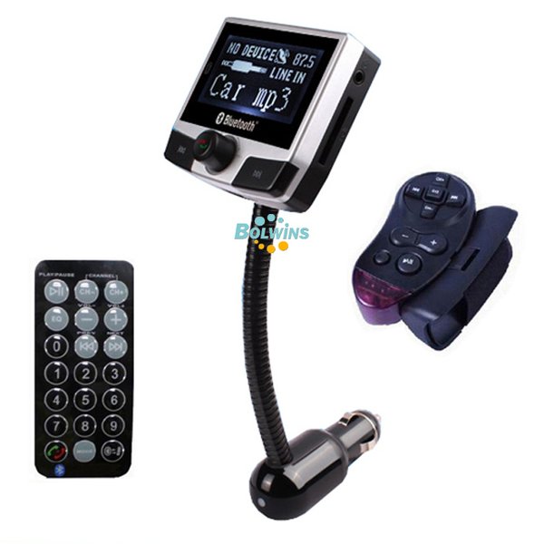 E07D 2.4" FM 8112B Transmitter Freisprech Auto KFZ MP3 Player USB Stick Bluetooth AUX