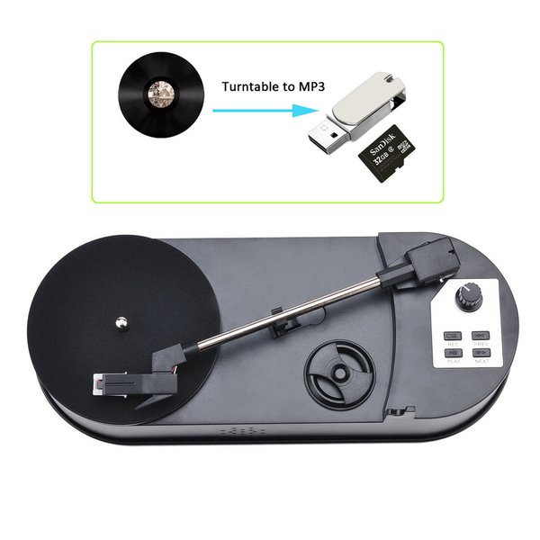 B08D HIFI Rekordspieler Plattenspieler Turntable mp3 Konverter in USB / Micro SD