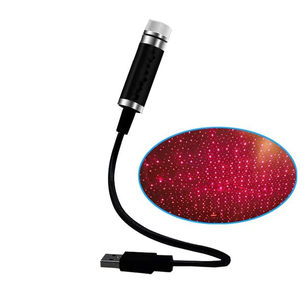 D30 KFZ Auto USB LED Innenraum Decke Star Light Sternenhimmel Rot Galaxy Lampe