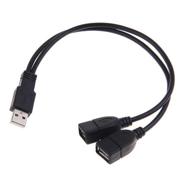 B39 30cm USB 2.0 Kabel A Stecker zu 2x Buchse Splitter Strom Daten Kabel Adapter