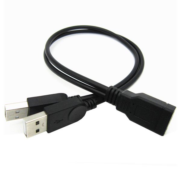 B42 30cm USB 2.0 Y Kabel USB Buchse auf 2x Stecker Typ A Splitter Kabel Adapter