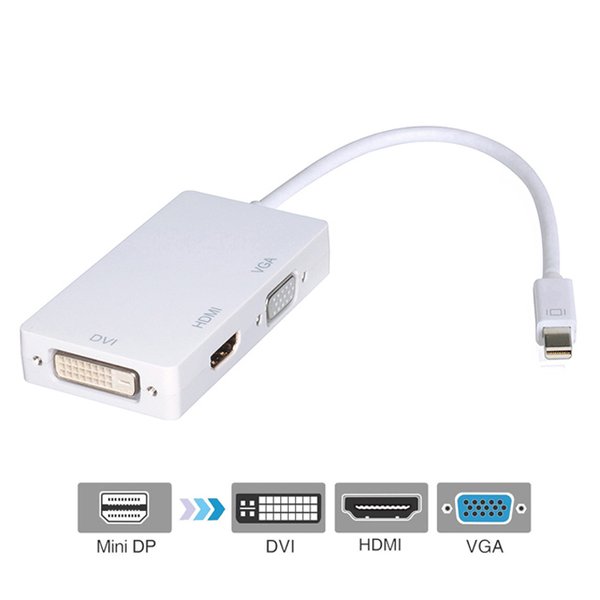 B57C 3in1 Mini DP Displayport Thunderbolt auf HDMI DVI VGA Adapter MacBook Air