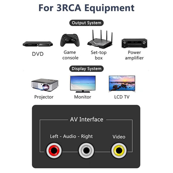 P13 AVKabel Adapter 3,5mm Klinkenstecker auf Cinch Buchse Video Audio für TV DVD
